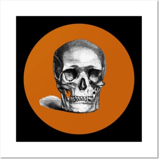 Halloween Skull in Black and Orange Posters and Art